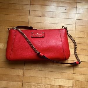 NWOT Kate Spade red pebble leather handbag